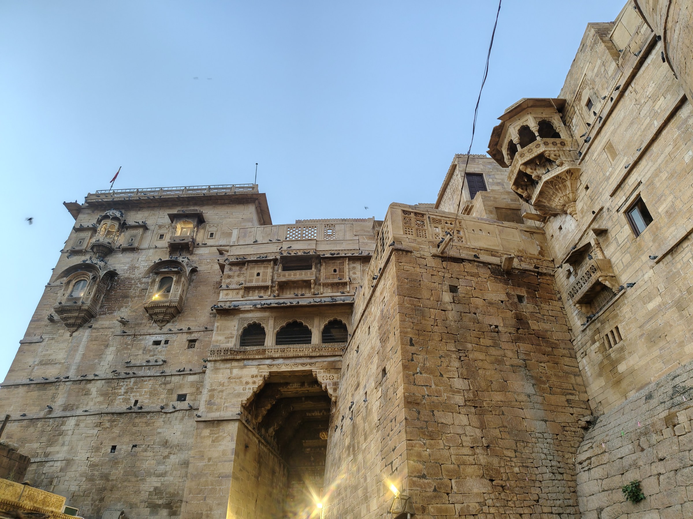 Maharaja Mahal inside Jaisalmer Fort — Grand sandstone palace facade and archway